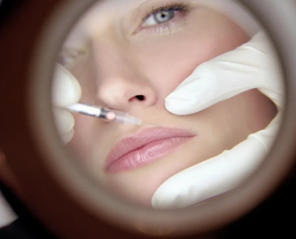 The Art of the Untraceable Refresh: A Guide to Botox in Port Jefferson 13 A magnified view of a practitioner performing a precise injection above the lip to ensure an optimal Botox results and facial symmetry.